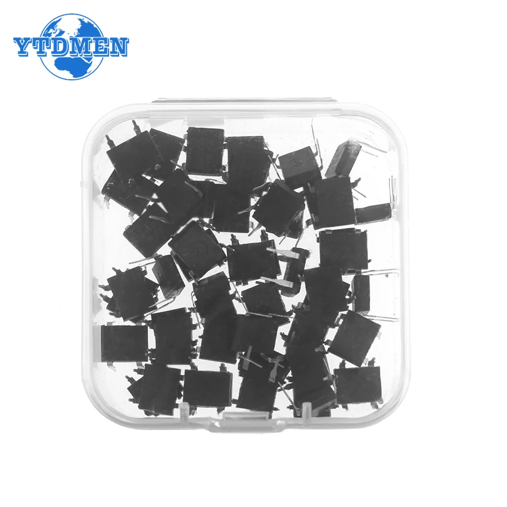 50/100 قطعة DB107 المعدل DIP-4 1A 1000 فولت مراحل واحدة مقومات الجسر الثنائي مكونات إلكترونية مع صندوق