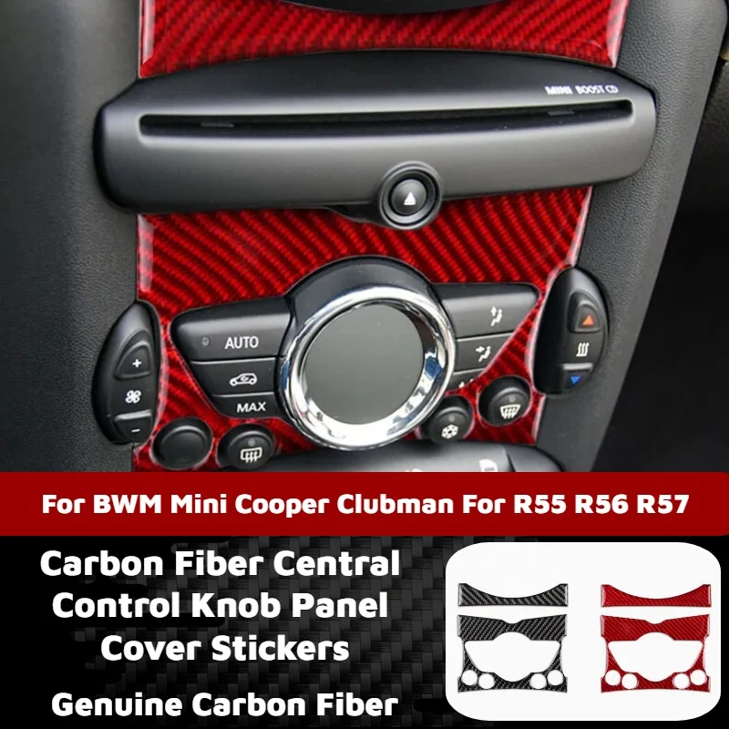 Kohlefaser-Mittelkonsolen-Drehknopf-Abdeckungsaufkleber für Mini Cooper Clubman R55 R56 R57 Auto-Zierleiste Auto-Innenausstattung Zubehör – Detail 2