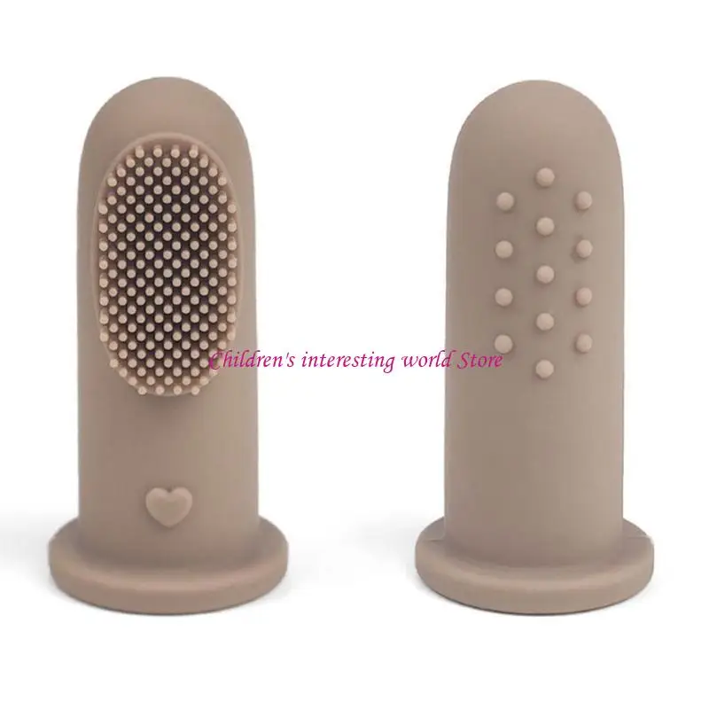 แปรงสีฟันนิ้วซิลิโคนเกรดอาหารเด็กวัยหัดเดินฟันทำความสะอาดแปรงดูแลช่องปาก 425F 425F