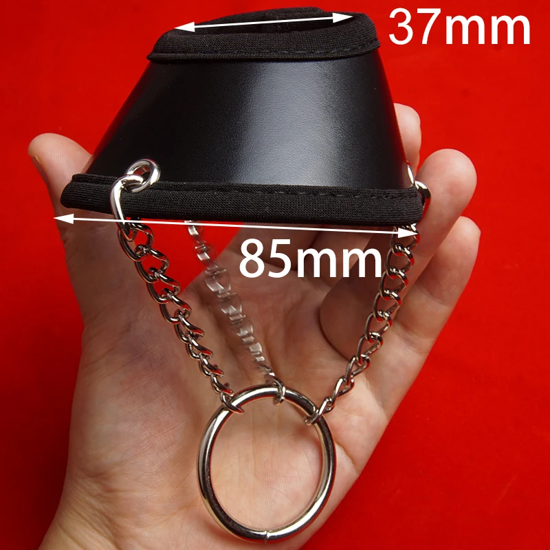 CBT Parachute Ball Stretcher for Hanging Weights,Snaps Around Testicle Scrotum,Cone Shaped Leather Ballstretcher,Sex Toys Men