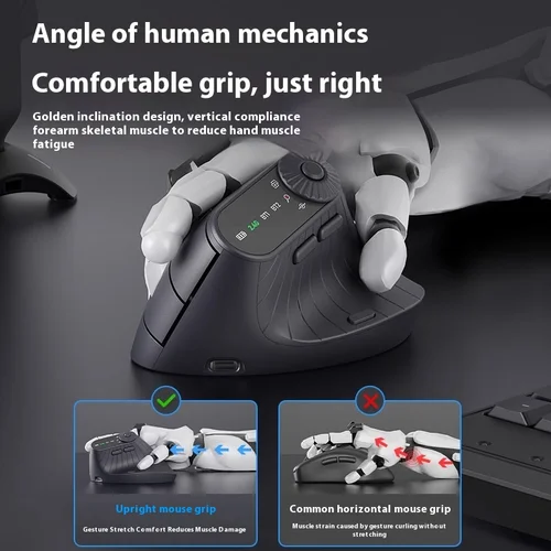 Imagen 2 del producto Monster M2 PRO MAX ratón para juegos recargable modo Dual DPI ligero ergonómico personalizado Vertical reproductor de ratón inalámbrico regalos