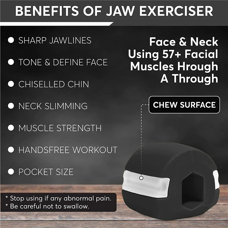 Food-grade Silica Gel Jaw Exerciser With Storage Box Lanyard Mouth Jawline Chew Bite Breaker Training Face Fitness Ball Masseter