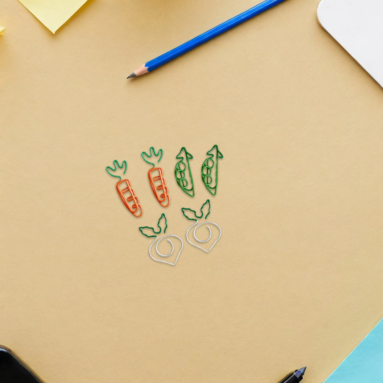 9 graffette per cartoni animati graffette in metallo a forma di carota carine per forniture per l'organizzazione di file di documenti per ufficio, scuola, casa