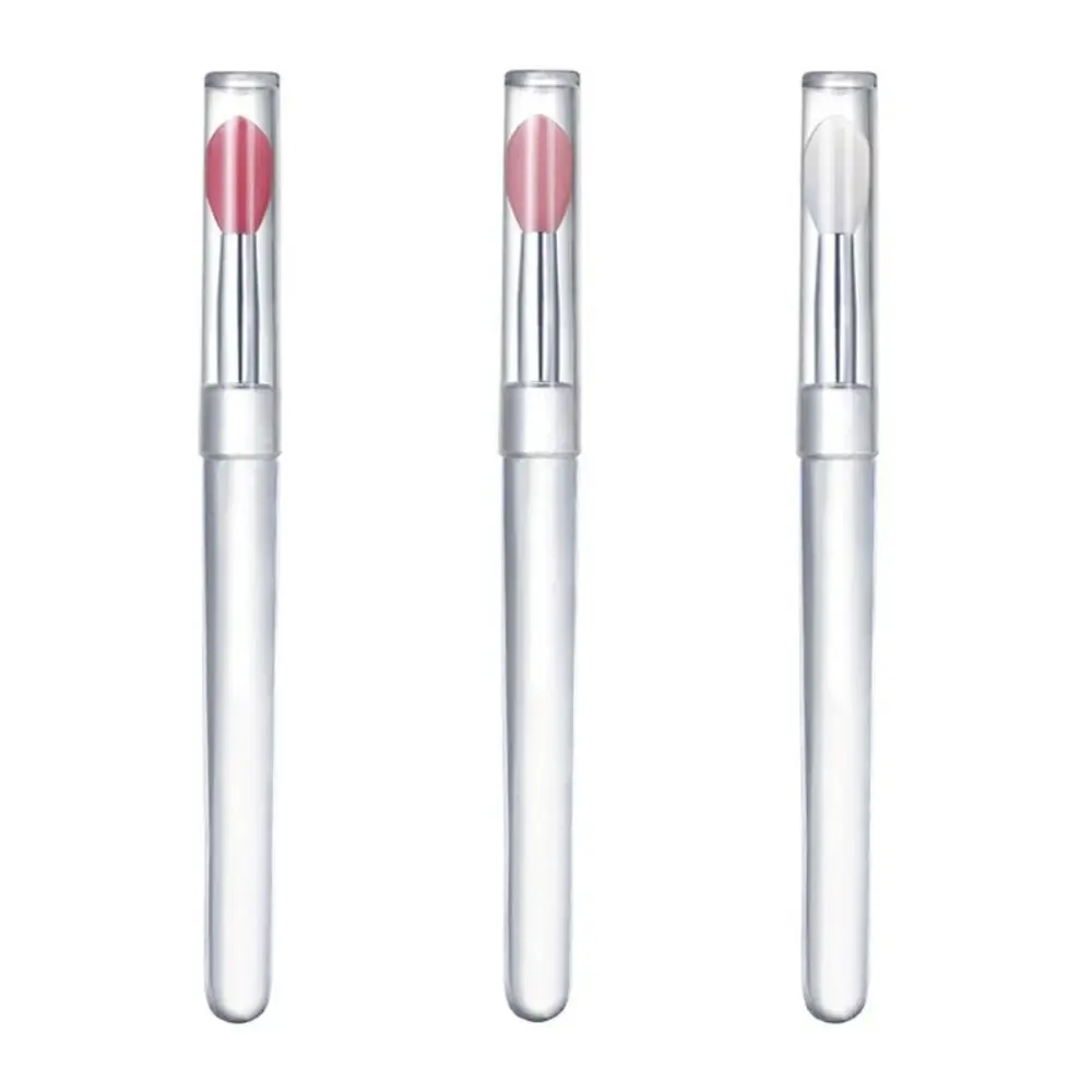 Sombra de ojos para mujeres y niñas, herramientas de belleza, aplicadores de lápiz labial corrector, pinceles para labios con tapa protectora, pinceles para máscara de labios, pinceles de maquillaje