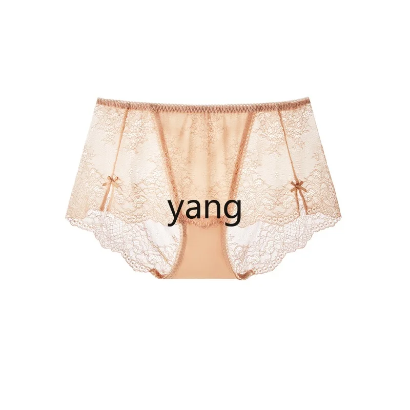 

LMM lace shorts mid-waist women's pure cotton crotch underwear comfortable low-sole pants