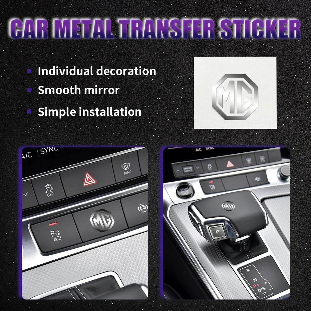 Pegatina de decoración Interior de coche, emblema de coche, calcomanías decorativas, accesorios para Morris Garages MG ZS 5 7 6 Cyberster MG4 EV ES5 HS One