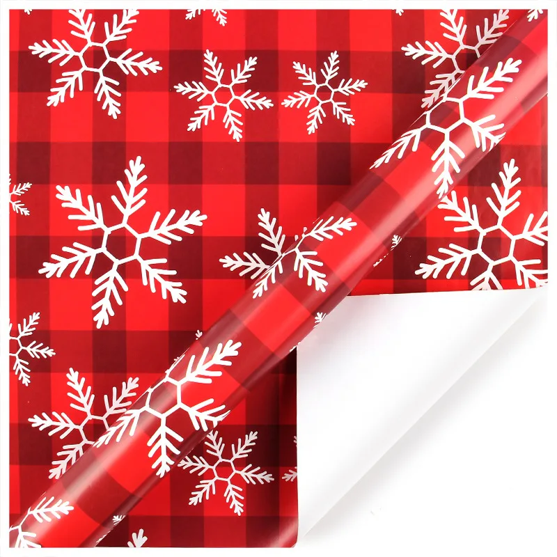 1PC 50*70cm Christmas Red Plaid Wrapping Paper Gift Packaging Paper DIY Crafts Birthday Wedding Christmas Gift Decorative Paper