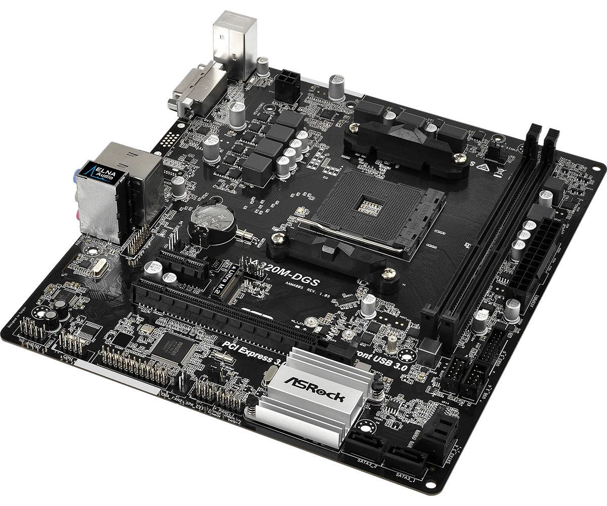 Imagem -04 - Placa-mãe Amd A320 A320m Ddr4 32gb Suporte Ryzen 5600 4600g Pro 1500 3200g 5700x 5300ge Micro Atx Asrock-a320m-dgs