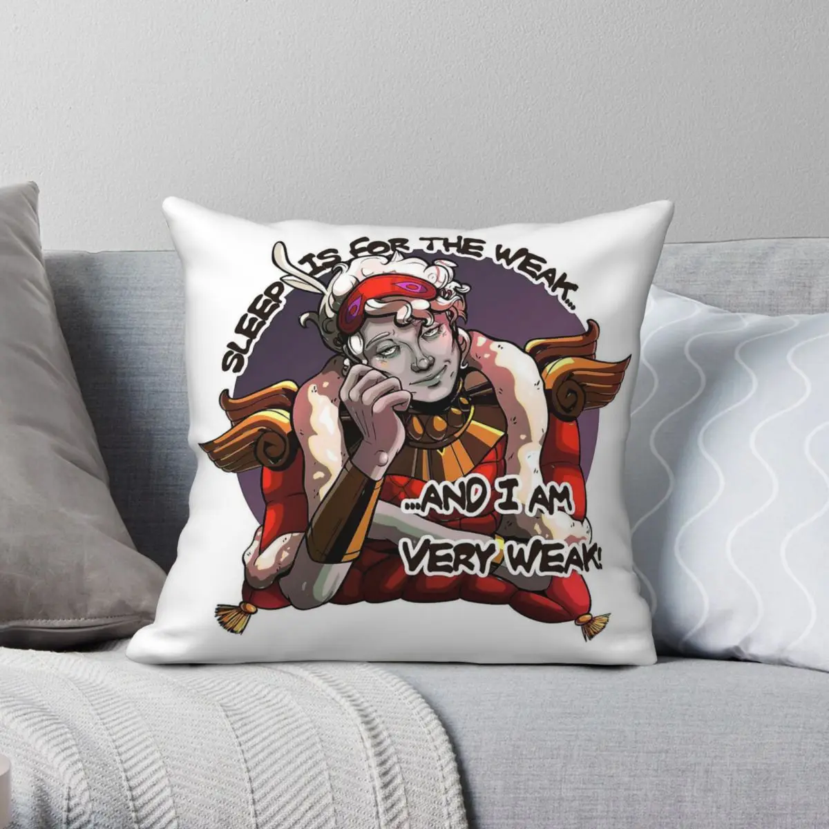 Hypnos Hades Sleep Is For The Weak Square Pillowcase Polyester Linen Velvet Creative Decorative Pillow Case Sofa Cushion Cover