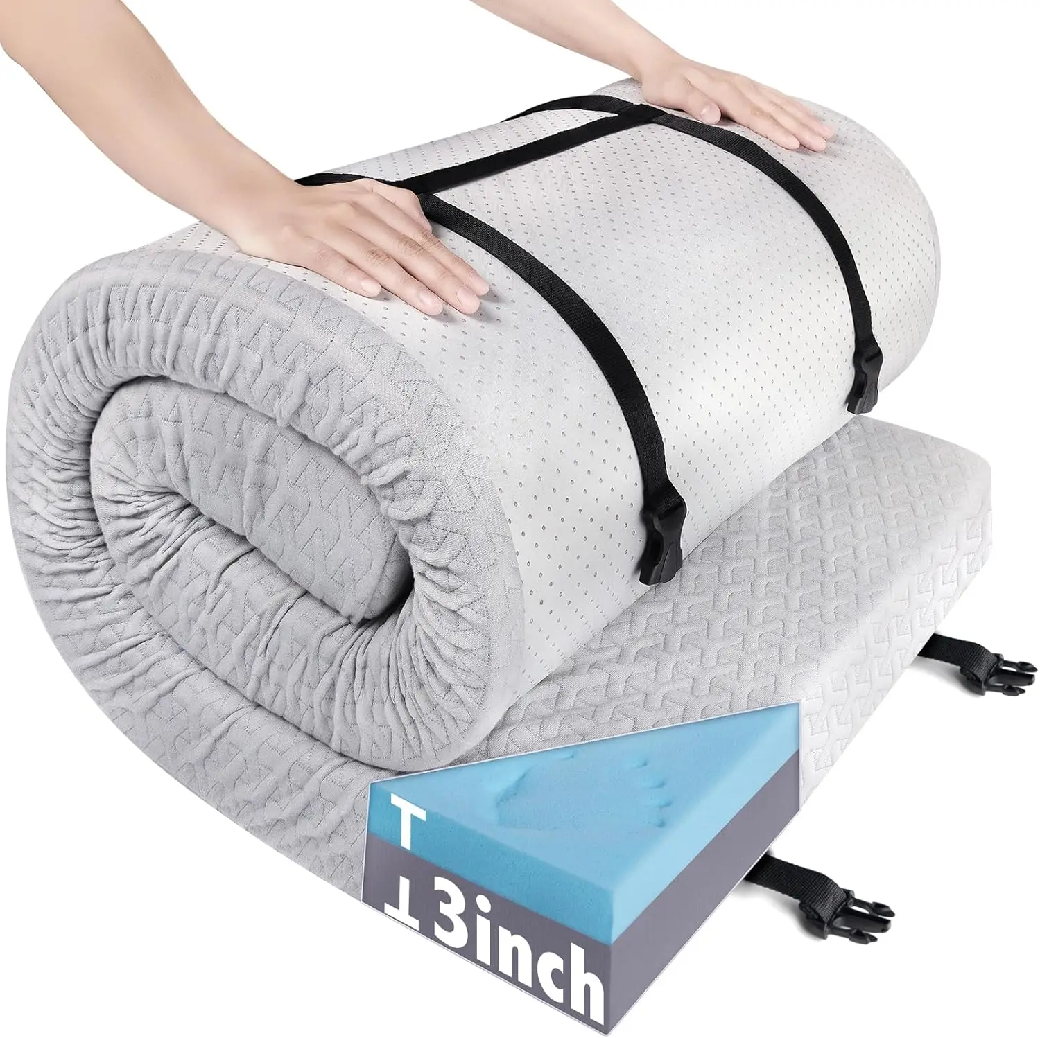 

Надувной матрас из пены с эффектом памяти толщиной 3 дюйма, водонепроницаемый портативный спальный коврик для кемпинга, палатки, грузовика