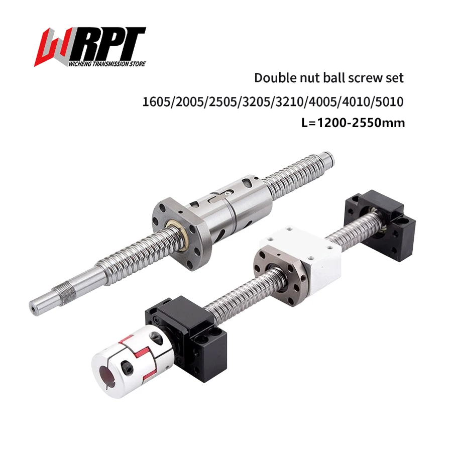 

Ballscrew Set DFU1605/2005/2505/3205/3210/4005/4010/5010 1200-2500mm With Ballnut+BK/BF+Coupling+Nut Housing For CNC Machines