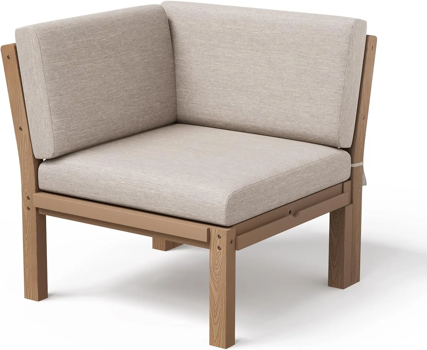 

Модульный угловой элемент - водонепроницаемый соединитель для L-образных и U-образных уличных секционных диванов, тик