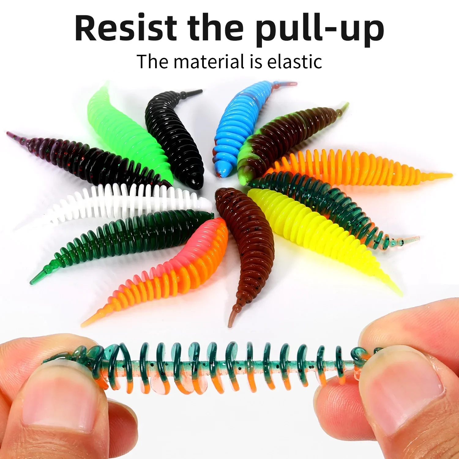 Sougayilang New 20pcs Fishing Tiny Worm Bait Lure Tanta 40mm 60mm 0.4g 2g Leurre Peche Squid Fishing Tackle Bass Pike image 5