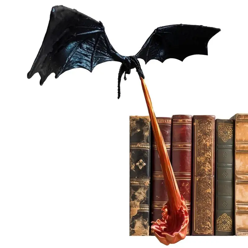 

Halloween Dragon Flame Book Nook Decoration Gothic Creative Fire Dragon Sculpture Birthday Gift Home Decoration