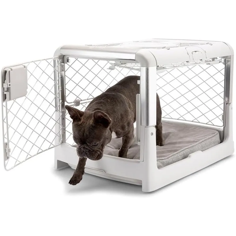 

Diggs Revol Dog Crate (Collapsible Dog Crate, Portable Crate, Travel Crate, Kennel) for Small Dogs and Puppies (Ash)