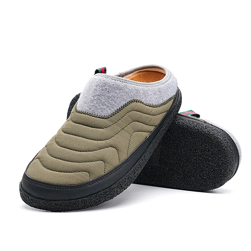 Winter Cotton Slippers for Men and Womens Casual Slip on Shoes Home Plush Clogs for Shoes Waterproof Anti-slip Winter Slippers