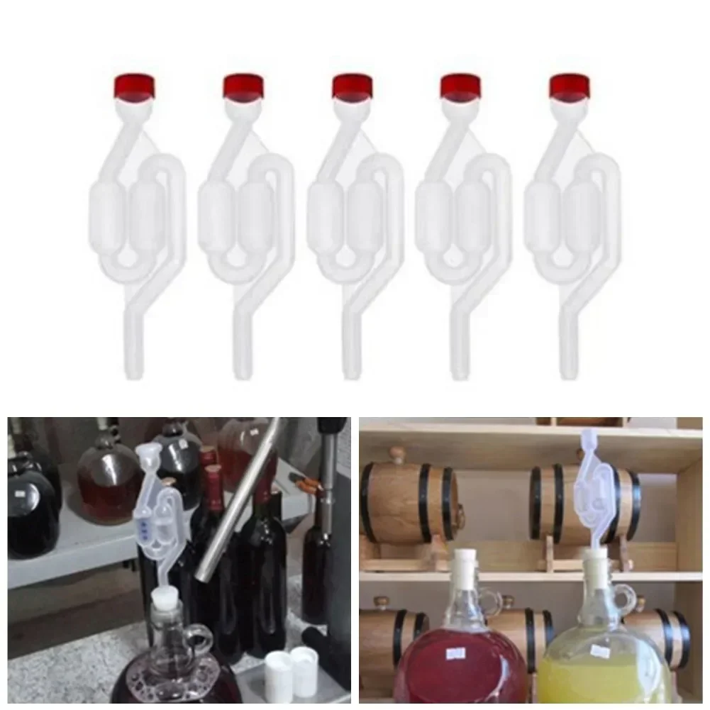 5PC S Bubble Type Fermenter Air Lock Home Brew Wine Plastic One-way Brewing Valve For Wine Making Accessories