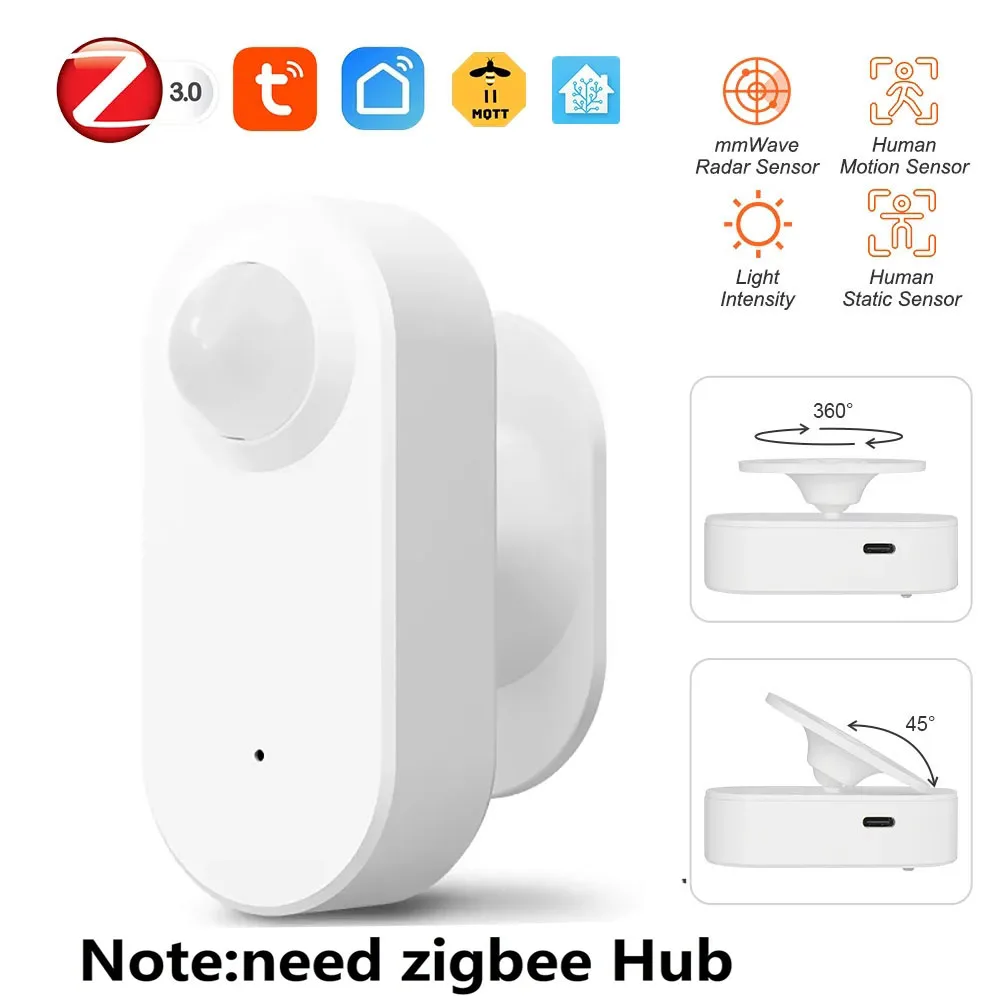 Tuya Zigbee/Wifi Human Motion Presence Sensor App Remote Control PIR Detection For Smart Home Decor Security Alarm