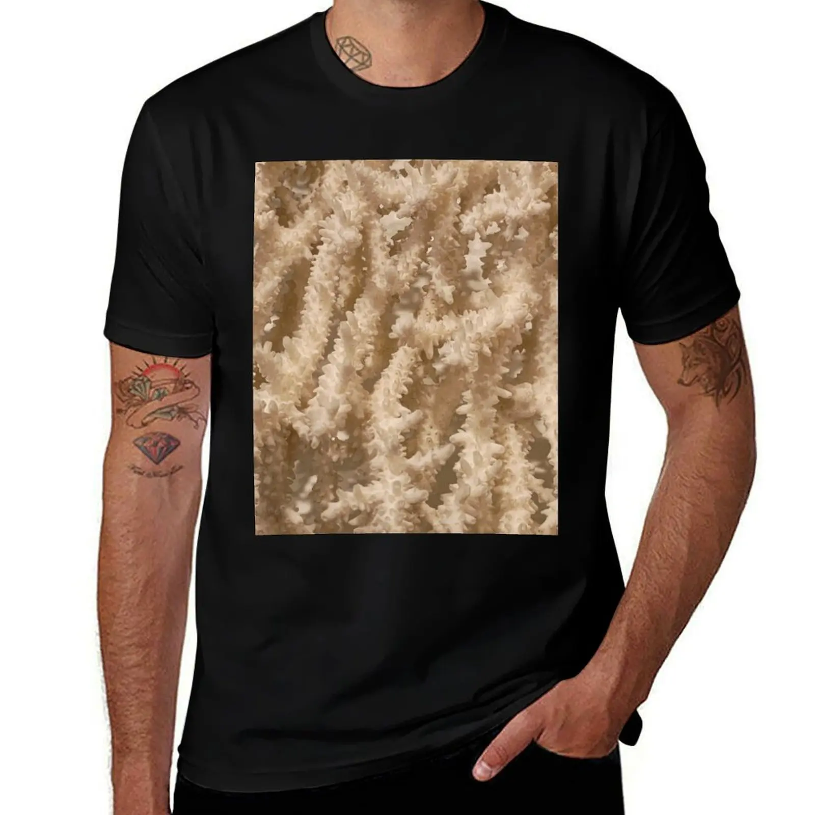 

Natural Pattern Organic Nature Coral White Branches IV T-Shirt graphic t shirt vintage Louboutins mens t shirts casual stylish