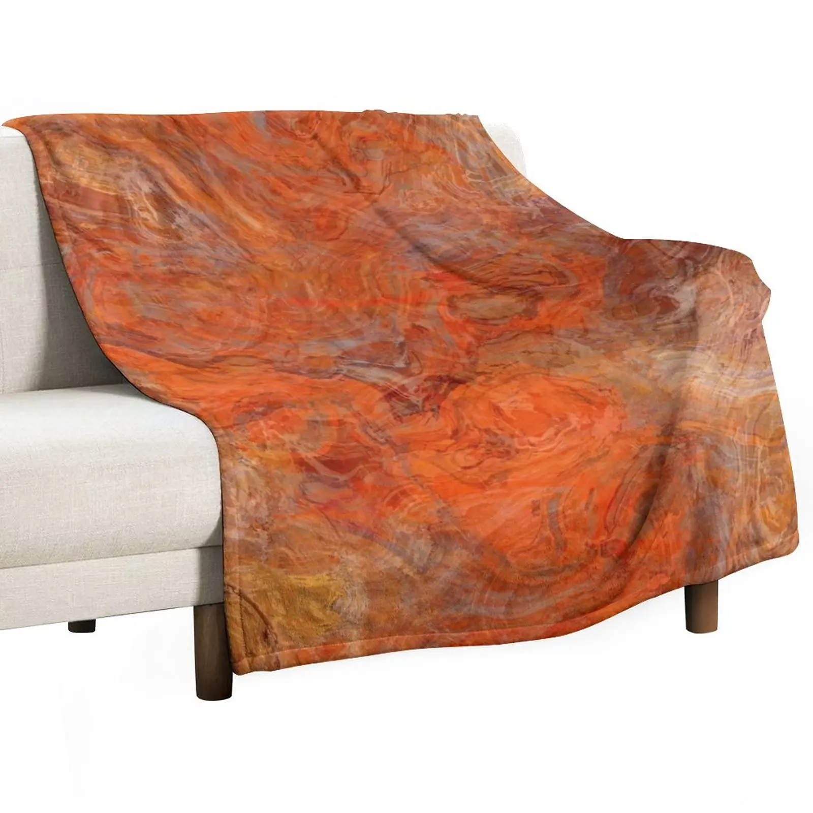 

Gold and Rust Swirl Throw Blanket Travel Warm Thin Sleeping Bag Blankets