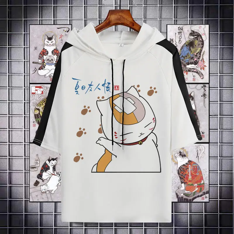 

Natsume's Book Of Friends Hoodie Natsume Takashi Autumn Winter Thin Hooded Anime Cat Teacher Merchandise Unisex Clothing
