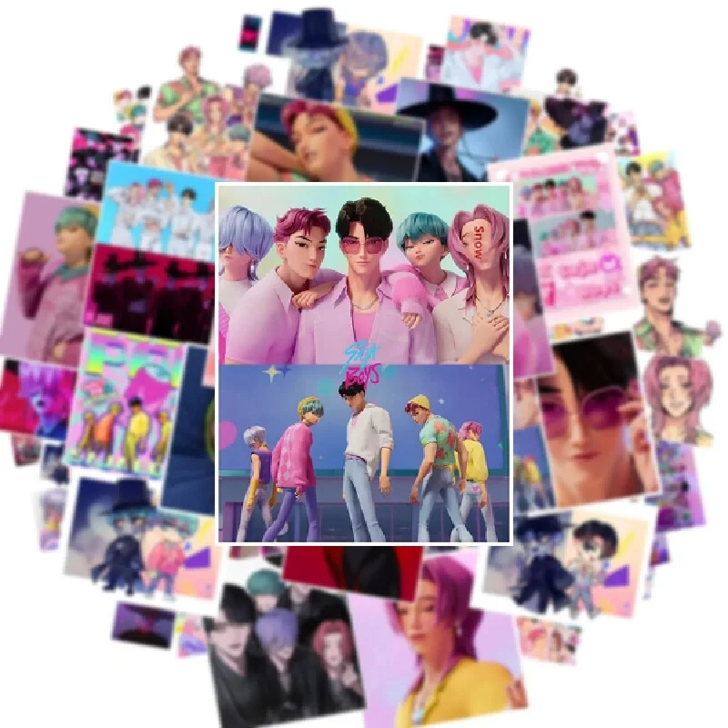 50 best-selling K-POP Shaka boy band stickers, waterproof for mobile phones, skateboards, laptops, suitcases and refrigerators