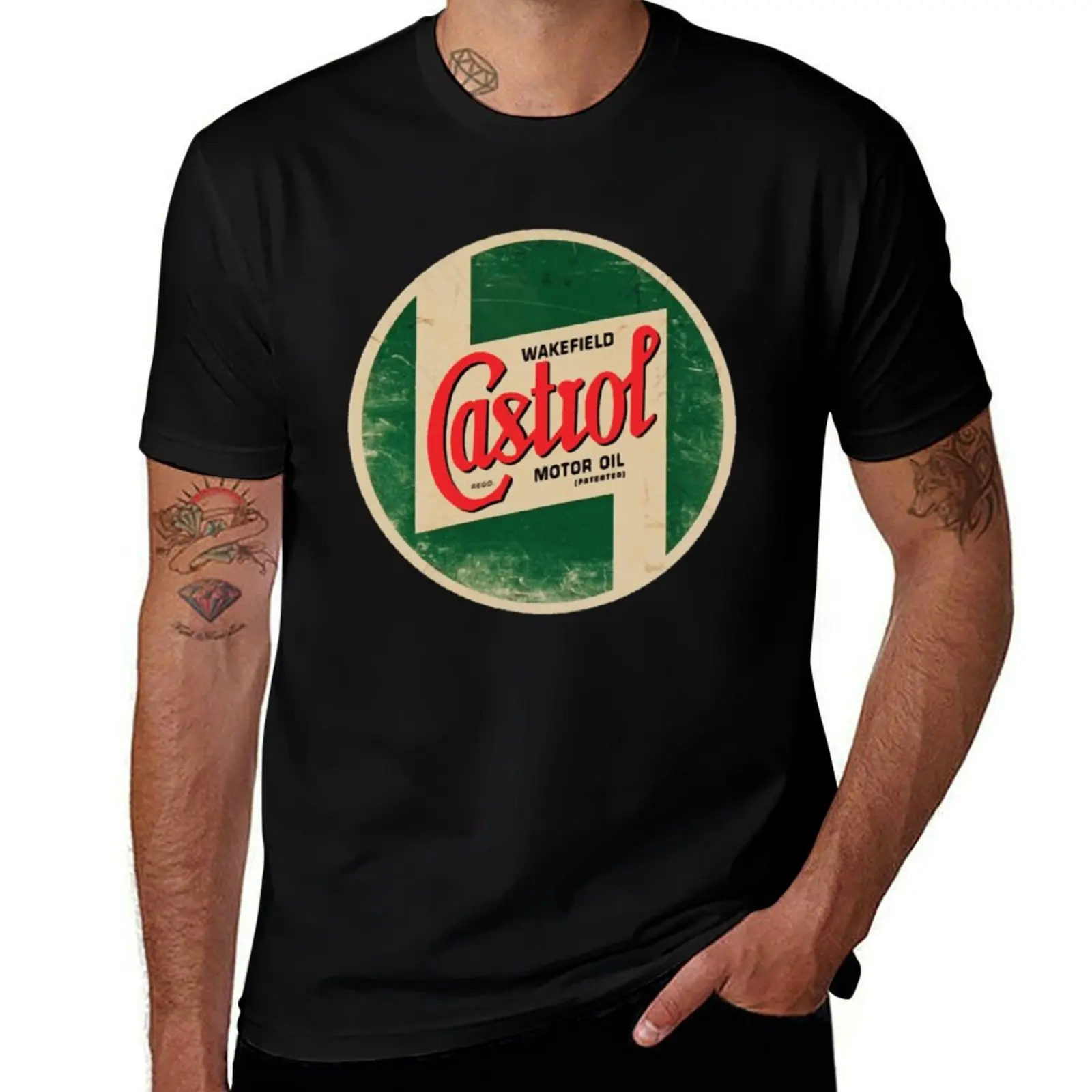 

castrol oil vintage logo T-Shirt man t shirts cotton anime t shirts for man