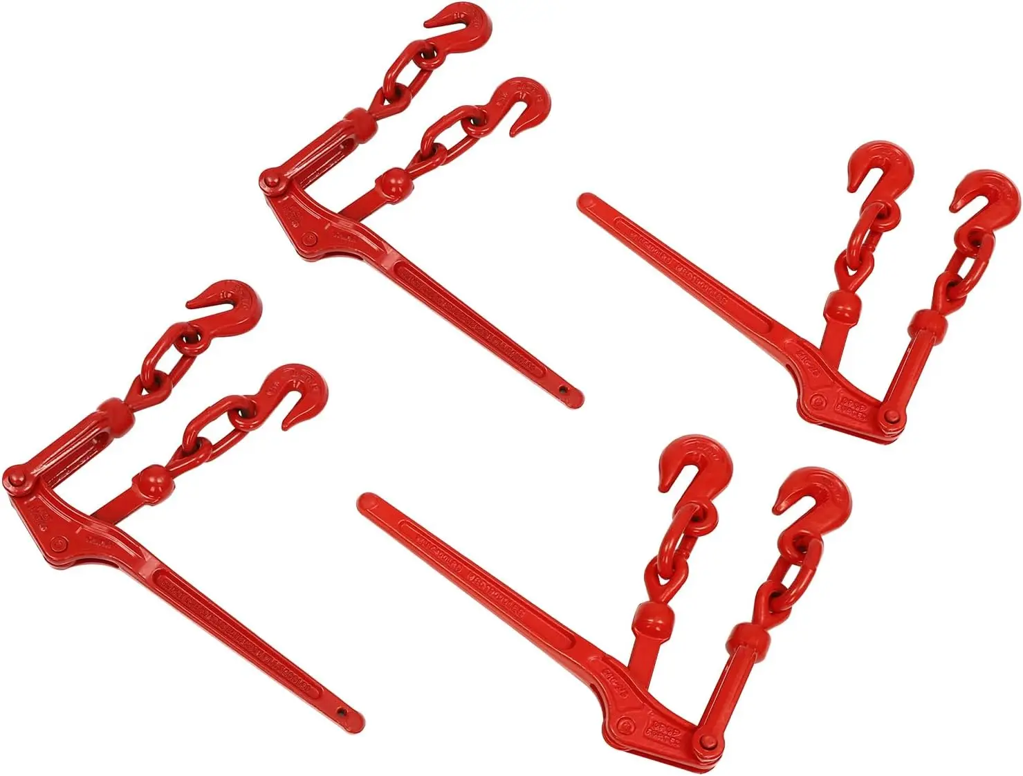 

4 Pack Lever Load Binder 5/16" - 3/8", Snap Chain Binder 9,200lbs Working Load with G80 Hook for Grade 70/80 Transport Chain