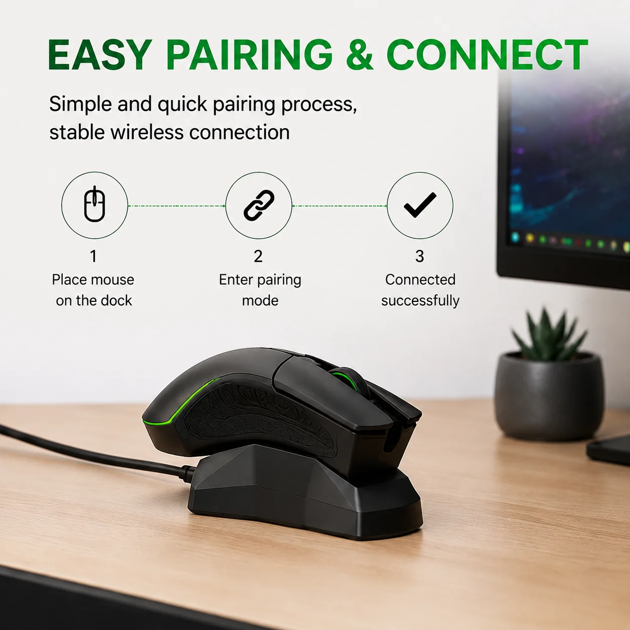 Charging dock suitable for Razer Naga Pro/Viper Ultimate/Basilisk Ultimate/Mice DeathAdder V2 Pro wireless mouse charging