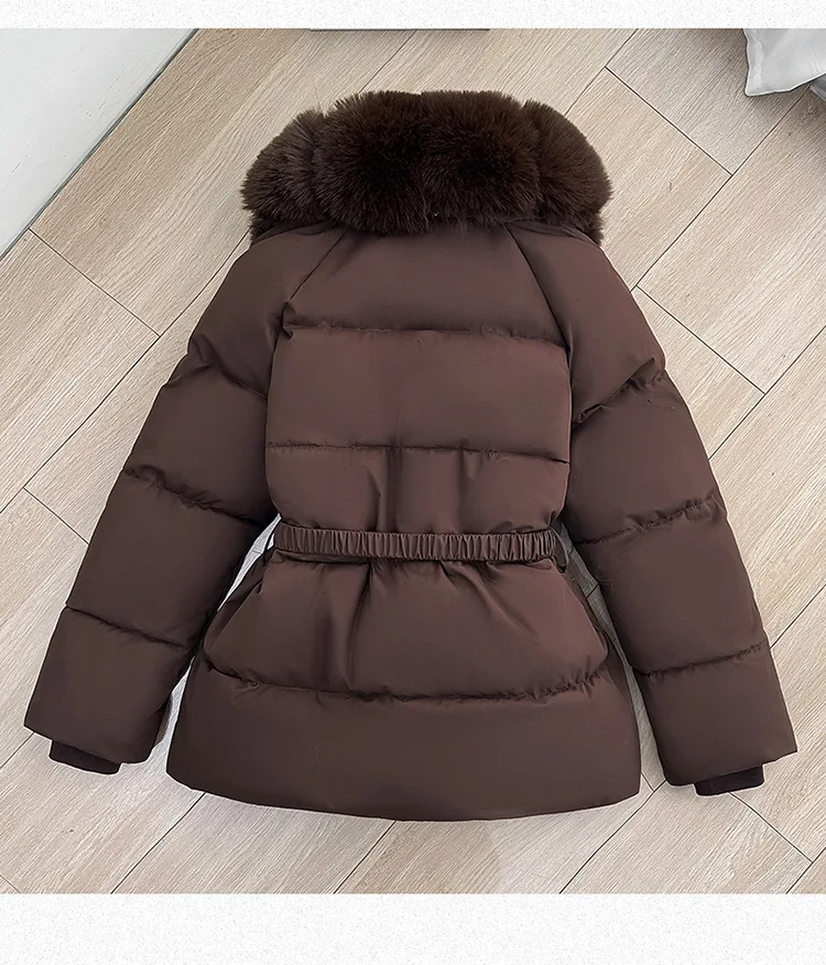 Women Parkas Coats Solid Jackets Mid Length Zipper Pocket Turn Down Collar Long Sleeves Cinched Waist Casual 2026 Autumn Winter
