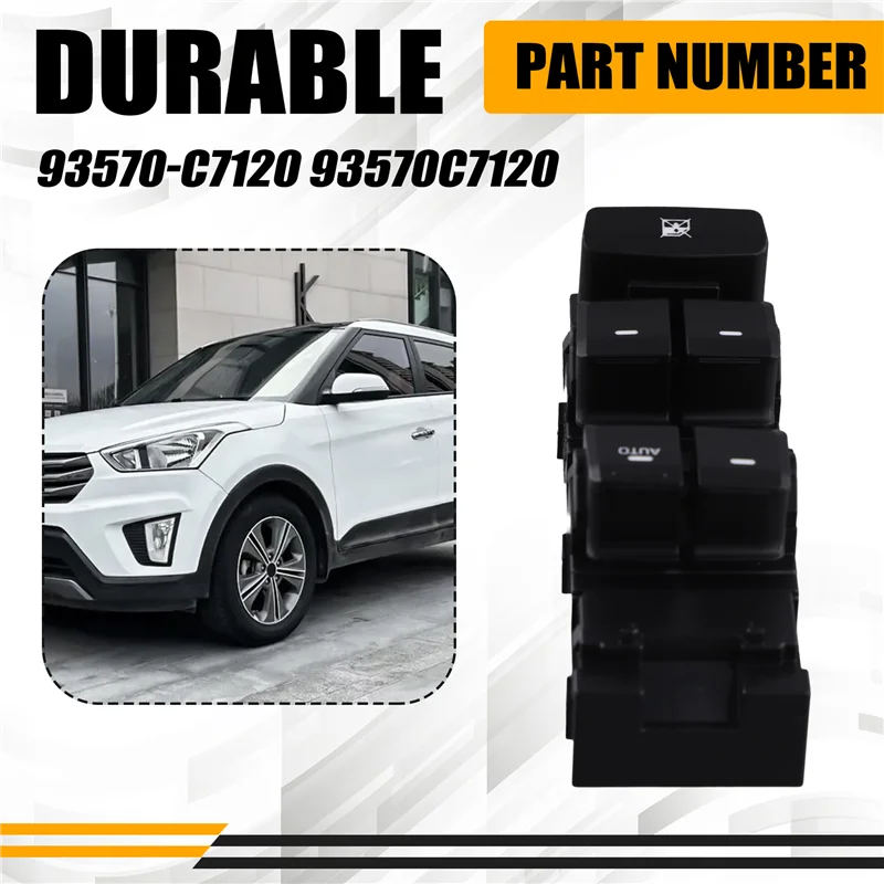 【Irtici caldi】RHD Nuovo interruttore di controllo principale alzacristallo elettrico per HYUNDAI I20 2013-2019 93570-C7120 93570C7120 Pulsante regolatore finestra