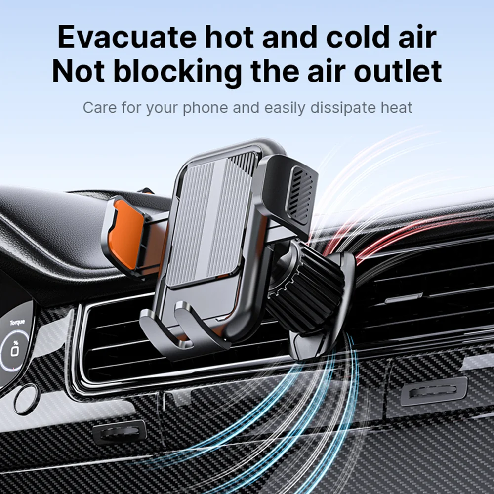 Soporte para teléfono de coche, soporte Universal para teléfono con bloqueo automático mejorado xnyocn con Clip de gancho para ventilación de aire de coche para IPhone Samsun