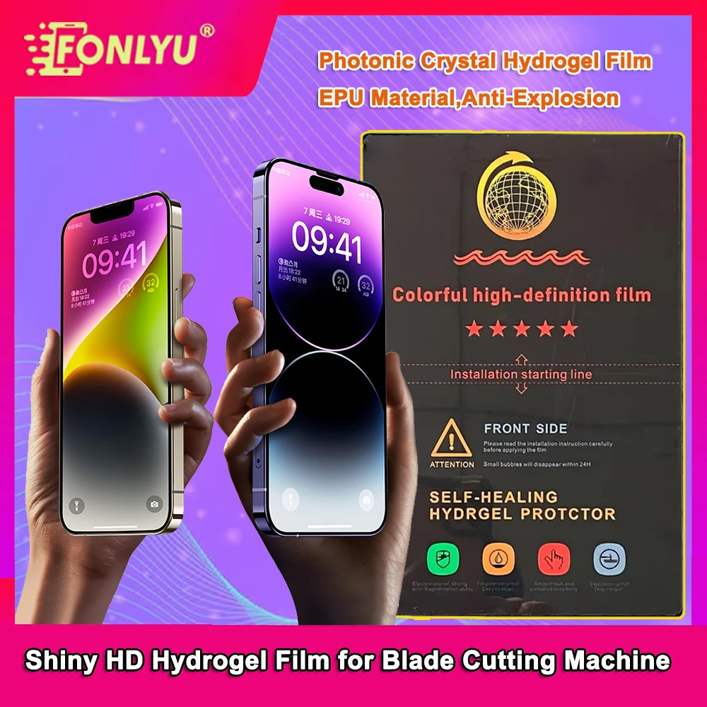 

FONLYU Photonic Hydrogel Film Screen Protector Micas for Cell Phone HD Clear Self Repair Sheet for Unlimited Cutting Machine