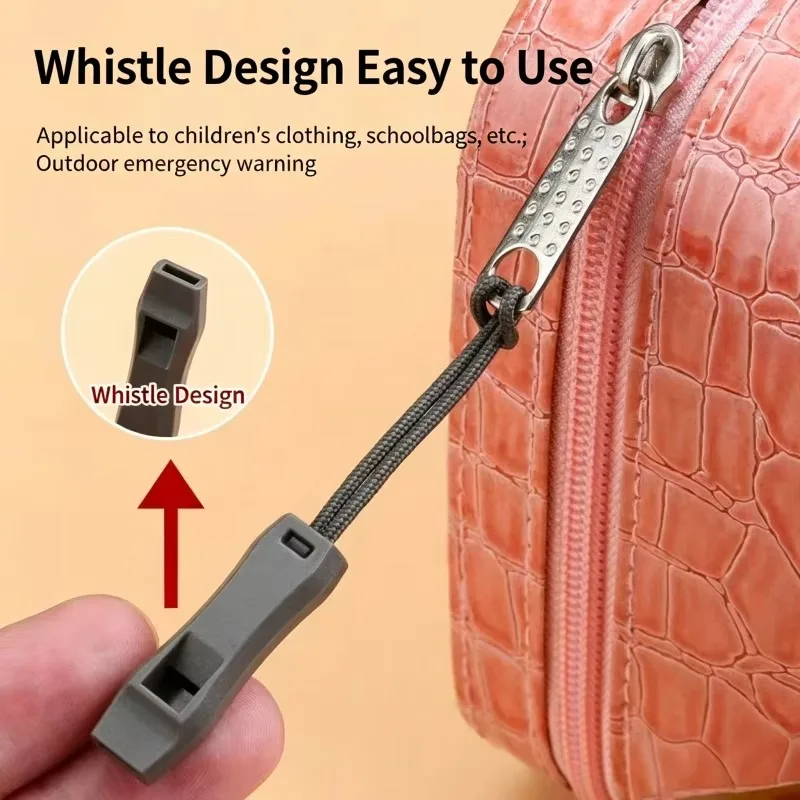 5pcs Color Mixing Outdoor Lifesaving Whistle Rope Emergency Safety Whistle Rope Camping Hiking Backpack Jacket DIY Zipper Label
