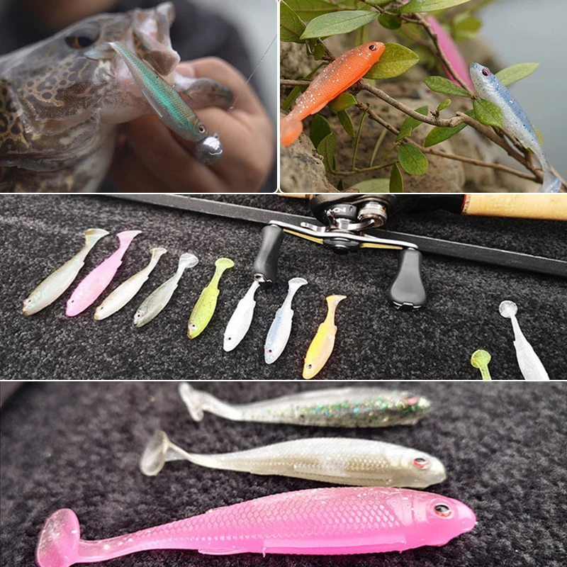 Señuelos de Pesca de silicona, cebo suave de 6,3 cm, 7,1 cm, 7,8 cm, Jigging, Wobblers, Swimbaits artificiales para aparejos de carpa de lubina