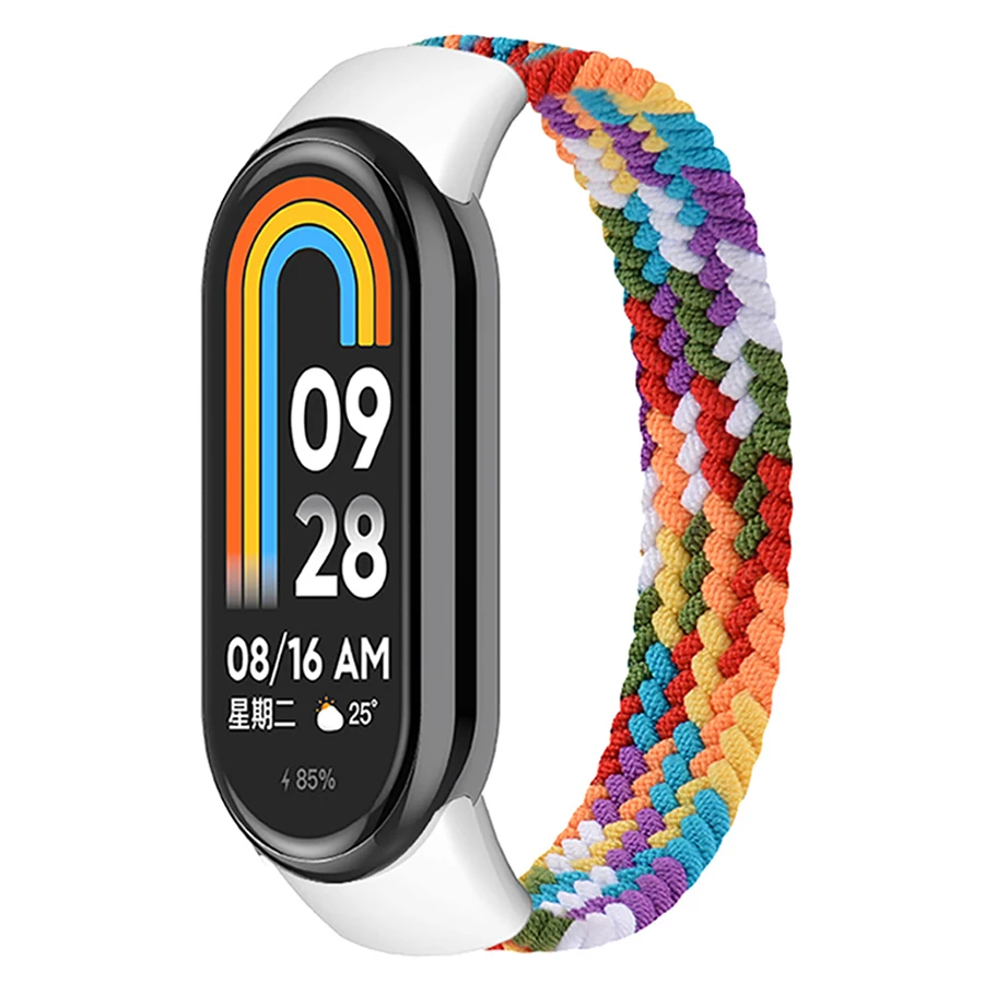 Nylon Solo Loop Gevlochten Bandje voor Xiaomi Mi Band 8 9 10 Vervangende Elastische Horrebandjes Correa Armband voor Mi Band 8 9 10 NFC