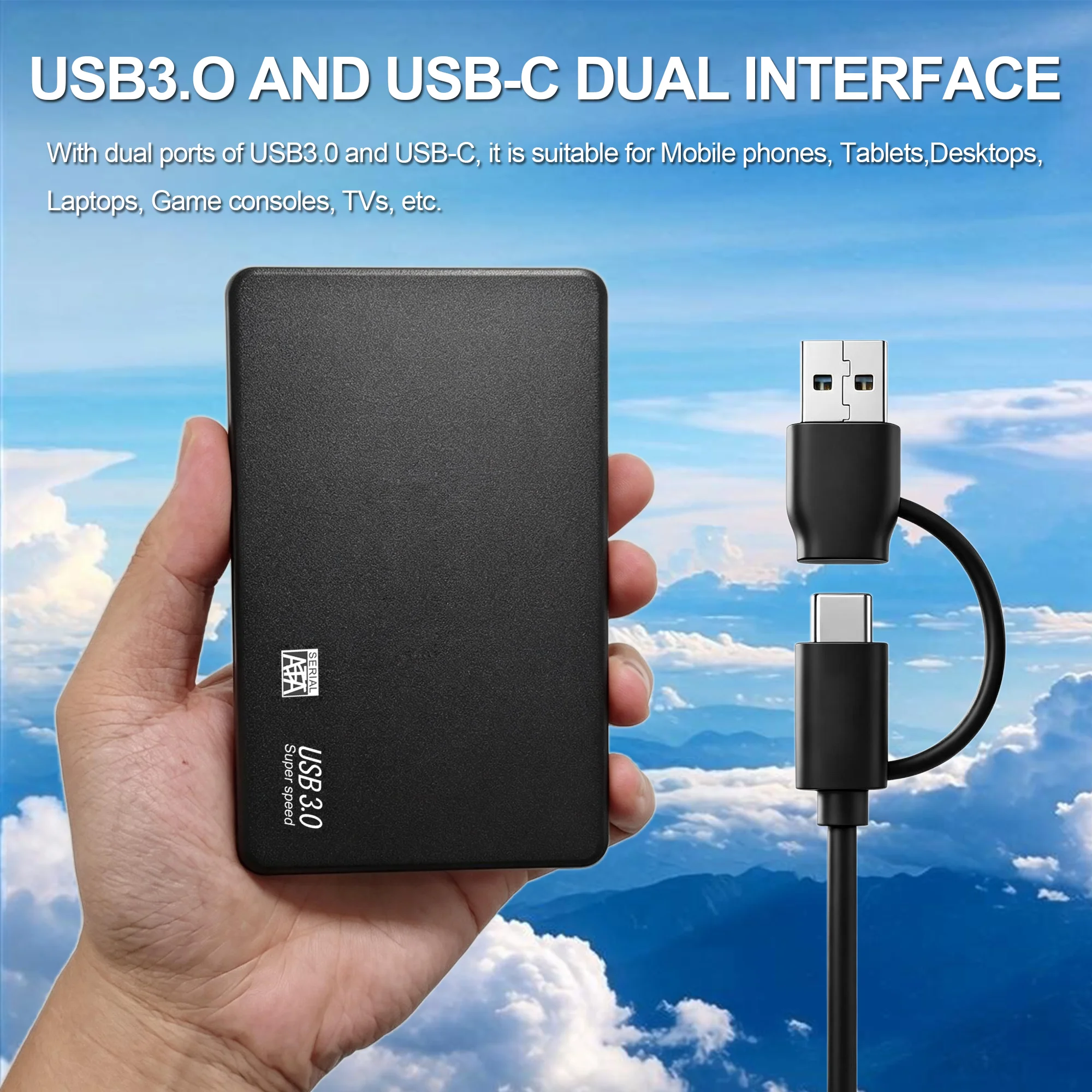 LJIAL External Hard Drive 2.5 Portable Hard Drive HDD 320GB 500GB 1TB USB3.0 for Desktop PC Laptops Gaming Consoles TV PS5 Xbox