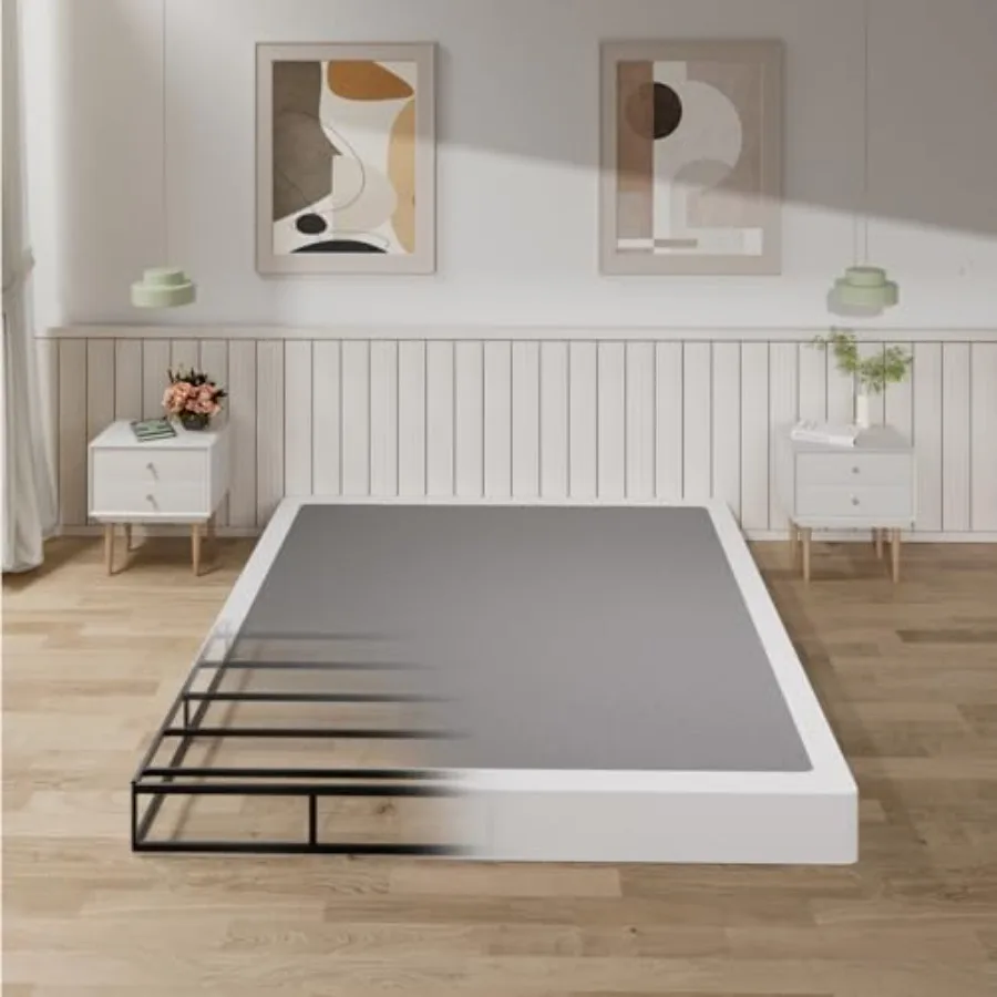 

Box Spring Bed Base 7 Inch High Metal Size Box Spring Only Heavy Duty Mattress Foundation with Fabric Cover Easy Assembly Quiet