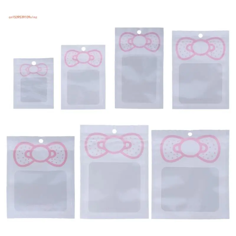 

100pcs Bowknot Ziplocks Bag Thicken Plastic Seal Bags for Jewelry Display Pocket