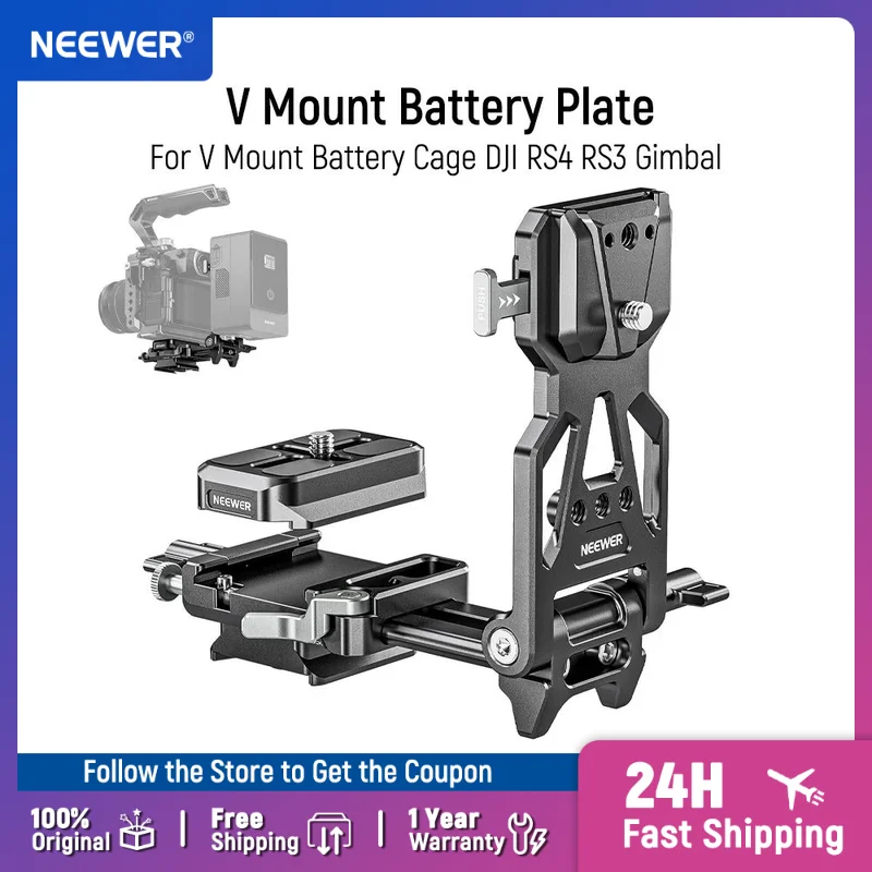 NEEWER Foldable V Mount Battery Plate Lightweight DSLR Camera Video Rig for SmallRig V Mount Battery Cage DJI RS4 RS3 Gimbal