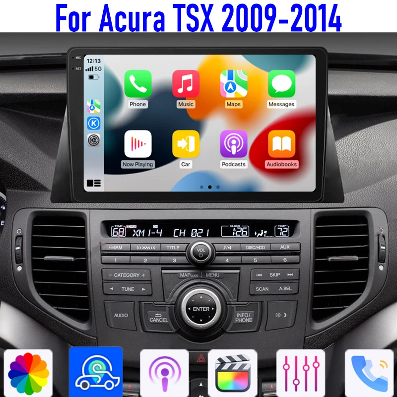 

GPS 9'' For Acura TSX 2009-2014 Deluxe Editio Car Radio Head Unit Carplay Apple Android 15 Intelligent System Multimedia Player