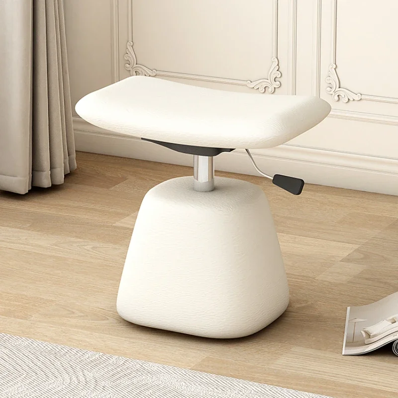 Cream Style Makeup Stool, Light Luxury, High-end Master Bedroom Dressing Table Stool, Liftable, Simple Modern Leather Furniture