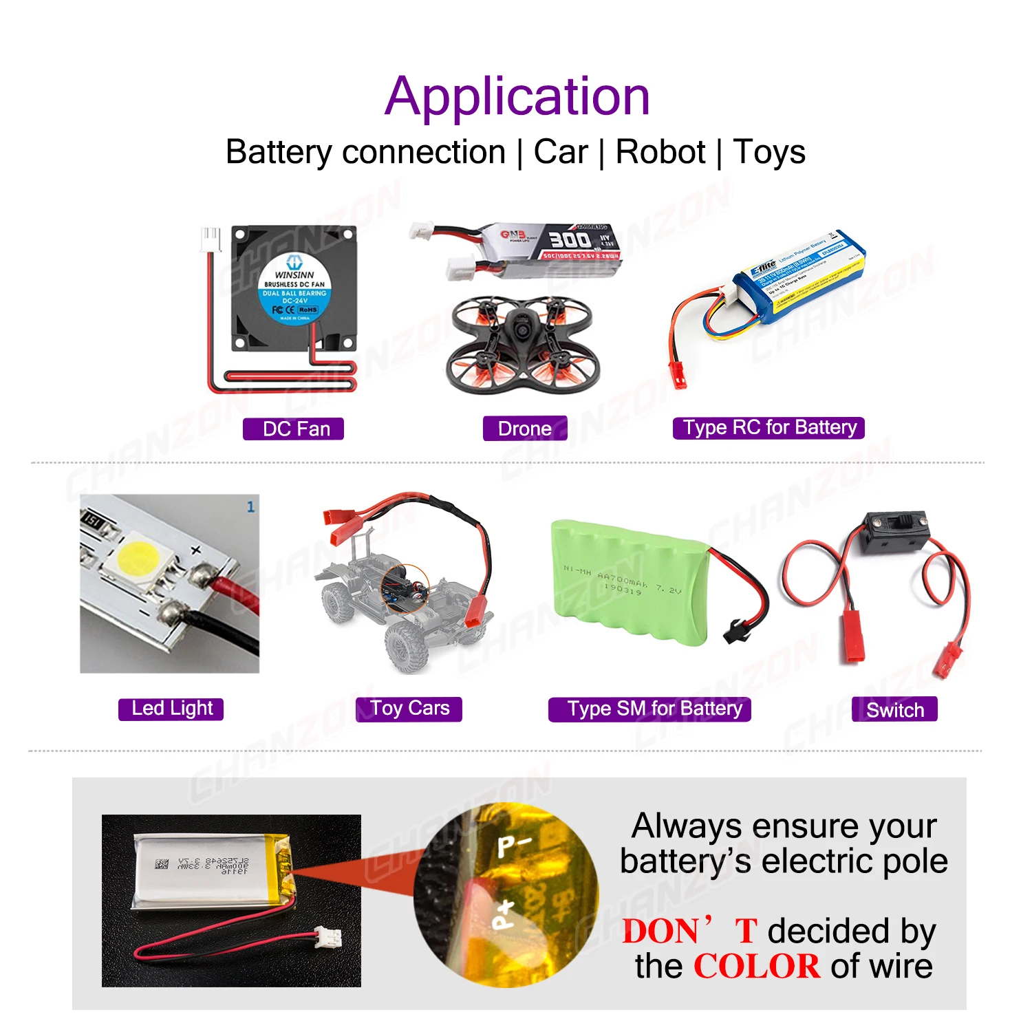 JST 1.25mm 26AWG Connector Cable for 2 Pin Adapter 1.25 mm 2Pin Micro Battery Male Female Connect Plug RC Extension Charger view 5