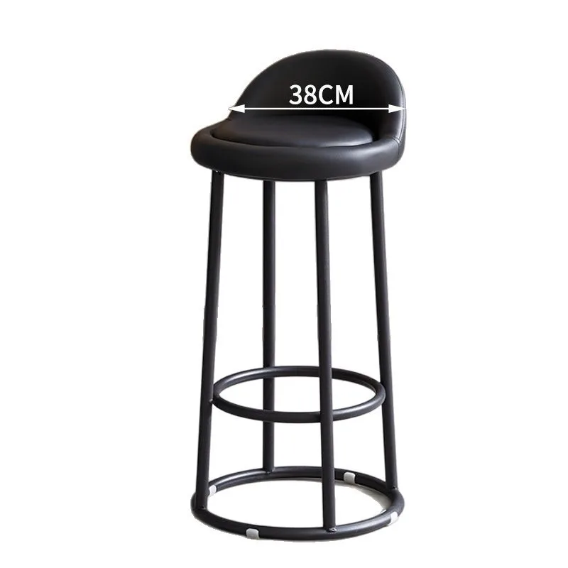 Tabouret haut à trois anneaux, tabouret rond simple avec dossier pour la maison, modèle de siège