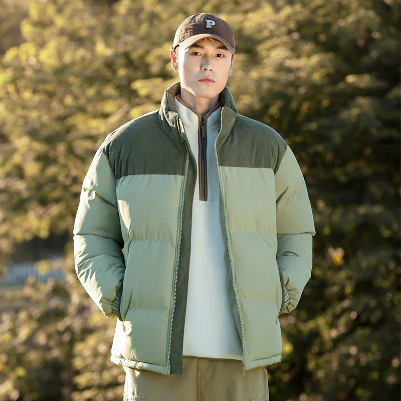 الشتاء الترفيه سروال قصير سترات للجنسين يندبروف الدافئة الرجال الملابس الشتاء موضة الاتجاه المرقعة معطف زوجين سترة منتفخة دافئة #4