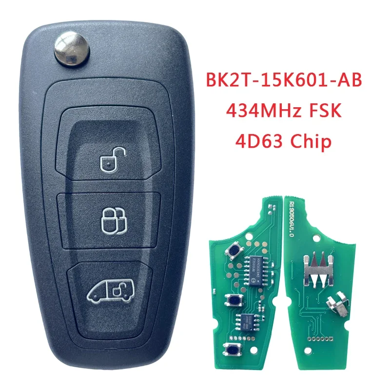 TXK018057-1 Послепродажный 3-кнопочный 434 МГц 4D63 откидной ключ для Ford Transit/Custom 2014-2016 удаленный брелок BK2T-15K601-AA/AB/AC TXK018057-1 Послепродажный 3-кнопочный 434 МГц 4D63 откидной ключ для Ford Transit/Custom 2014-2016 удаленный брелок BK2T-15K601-AA/AB/AC