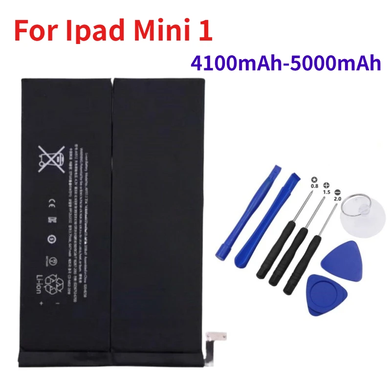4100mAh-5000mAh Replacement Mobile Phone battery For Ipad Mini 1 2 3 4 5 A1490 A1538 A1546 A2133 A2124  A1454 A1455 A1489+Trados