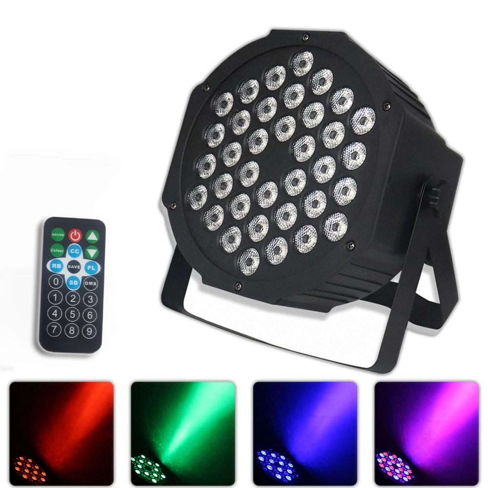 

New 36x3W LED Par Light RGB Disco Wash Light Equipment 3/7 Channels DMX LED Uplights Strobe DJ Party Stage Lighting Effect Light