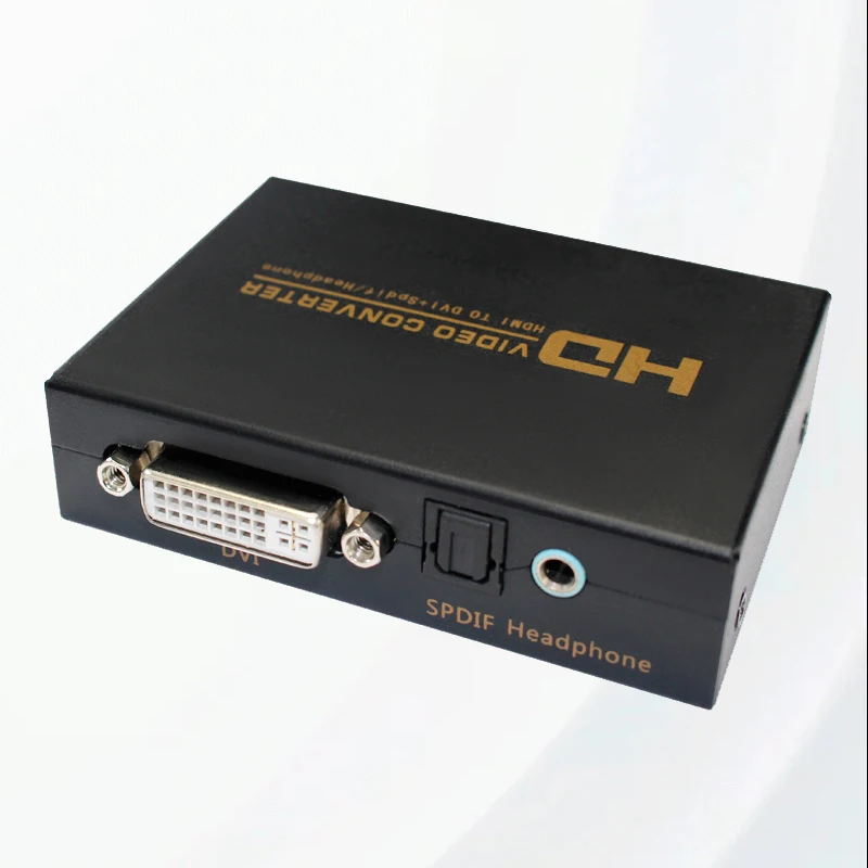 HDMI to DVI converter, optical output and 3.5mm audio, compatible with HDTV/projector/PS4/TV box, plug and play