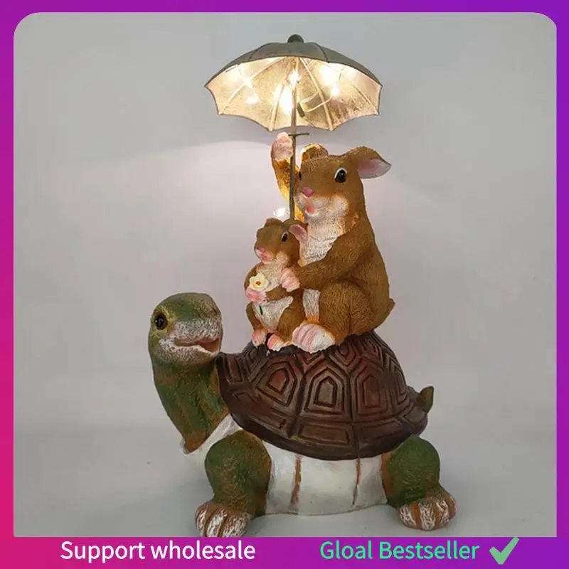 

A38M Статуя Черепахи Садовая Смола Статуя Черепаха Зонт Животное Смола Украшение Дома